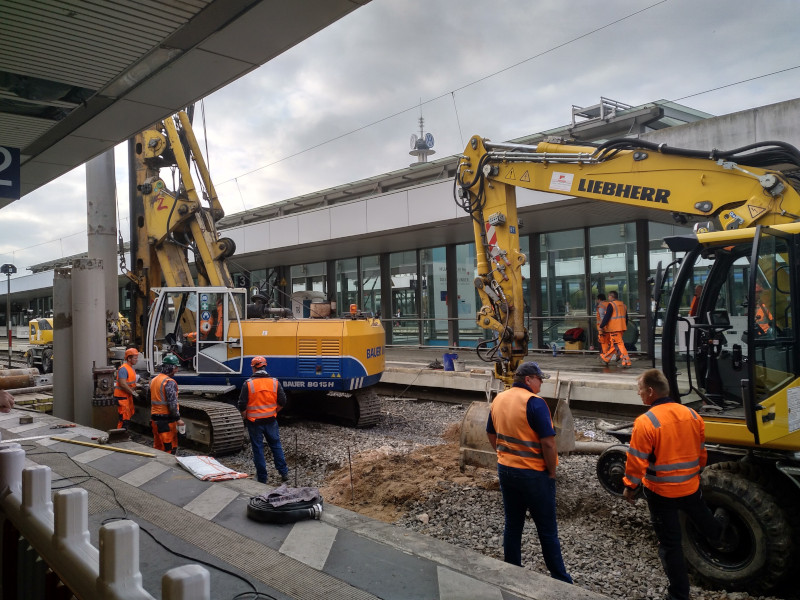 Baustelle im Hauptbahnhof Hannover