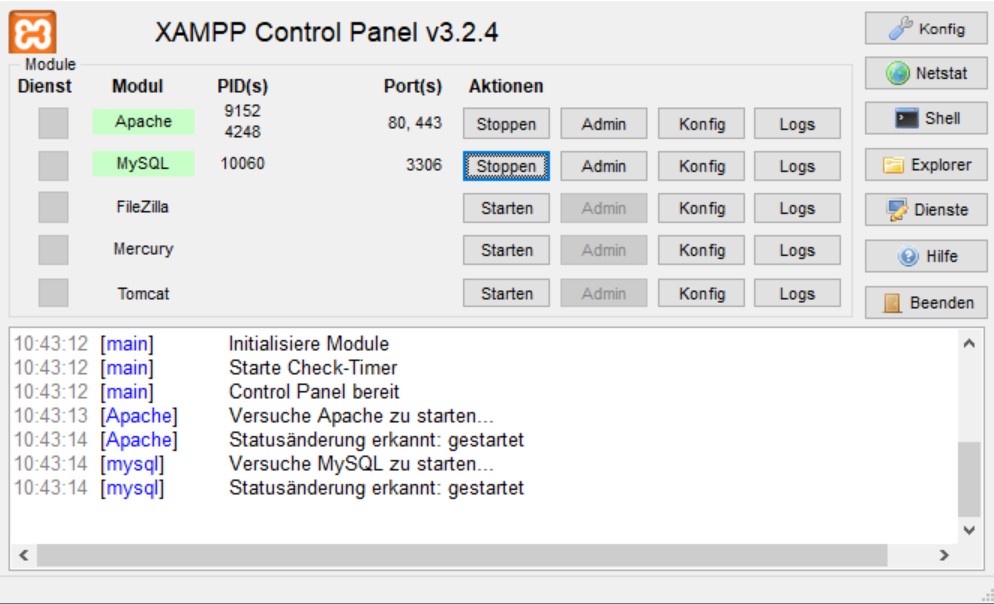 XAMPP Control Panel